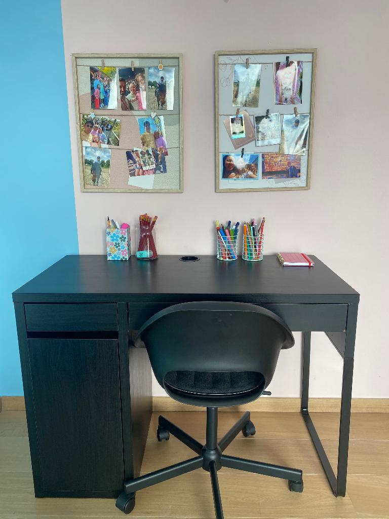 bureau met stoel, Huis en Inrichting, Bureaus, Ophalen, Zwart, 105 cm, Kinderbureau
