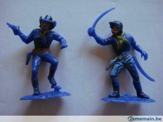 2 Figurines soldats Yankees . Plastique. "Vintage N°4"., Enlèvement ou Envoi, Utilisé
