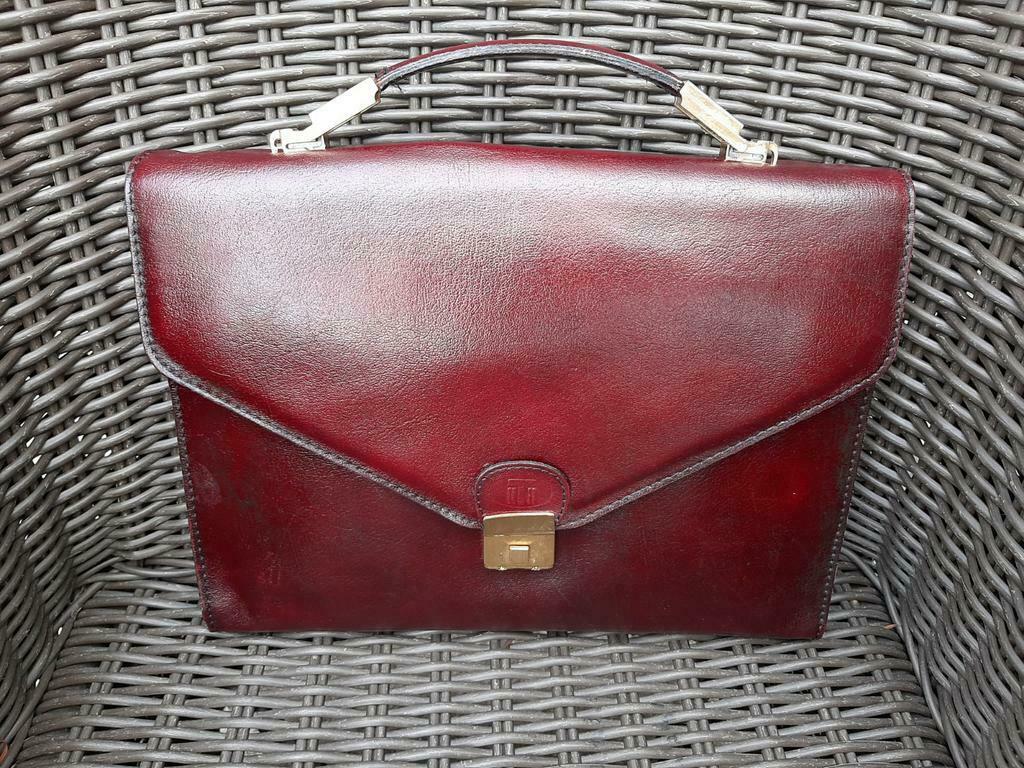 TEXIER porte documents dame en cuir bordeaux, Bijoux, Sacs & Beauté, Sacs | Cartables, Enlèvement ou Envoi, Comme neuf, Cuir