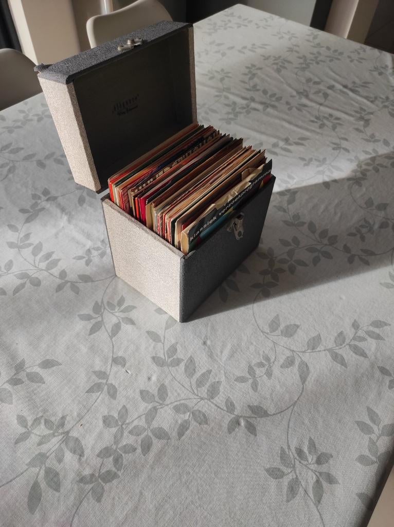 Vintage singles in koffertje, Audio, Tv en Foto, Ophalen of Verzenden, Gebruikt