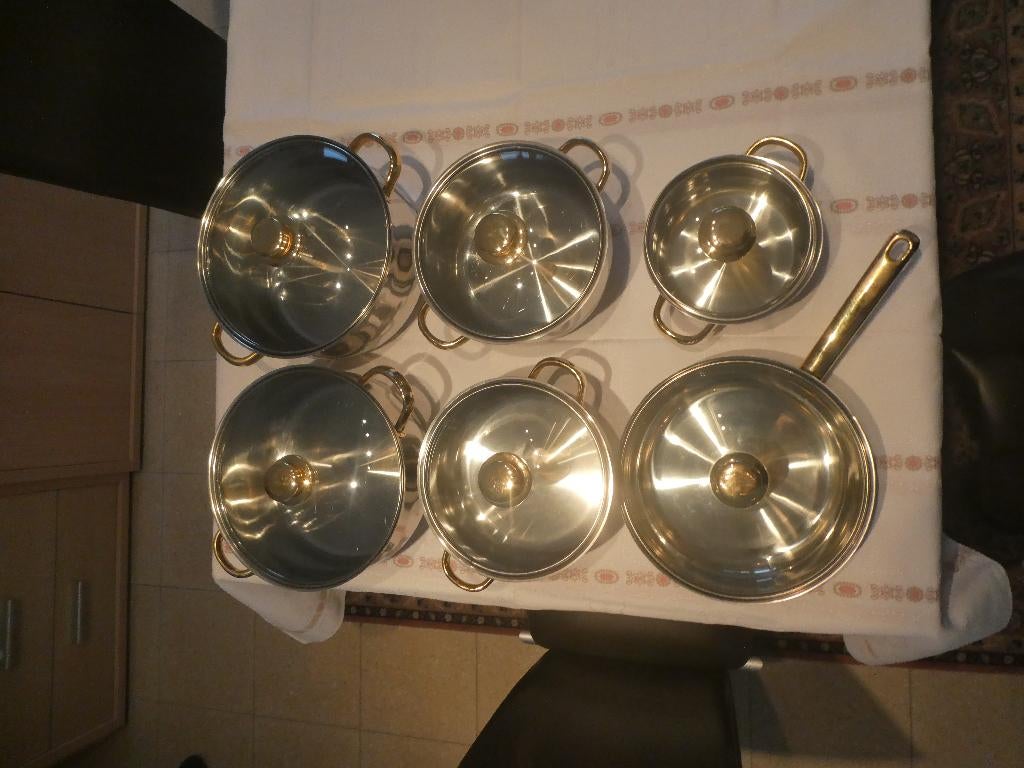 Set de poêles de cuisson 10 pièces, Enlèvement, Comme neuf, Inox, Ensemble de casseroles