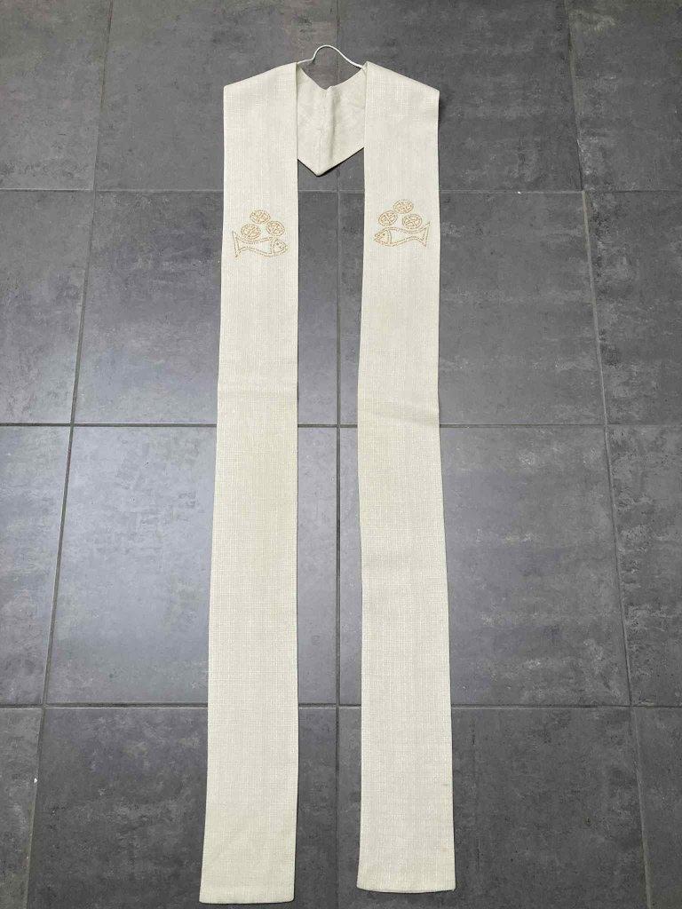 Witte stola priester met gouddraad, Antiek en Kunst, Ophalen of Verzenden