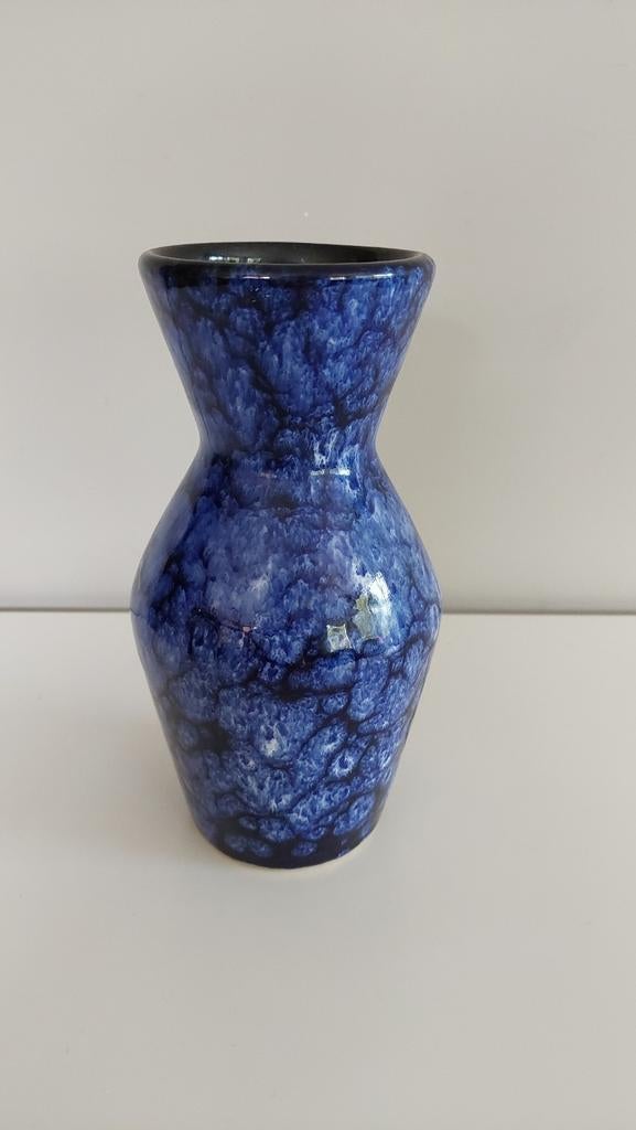 Prachtige vintage blauwe Scheurich vaas - W.-Germany, Antiek en Kunst, Ophalen of Verzenden