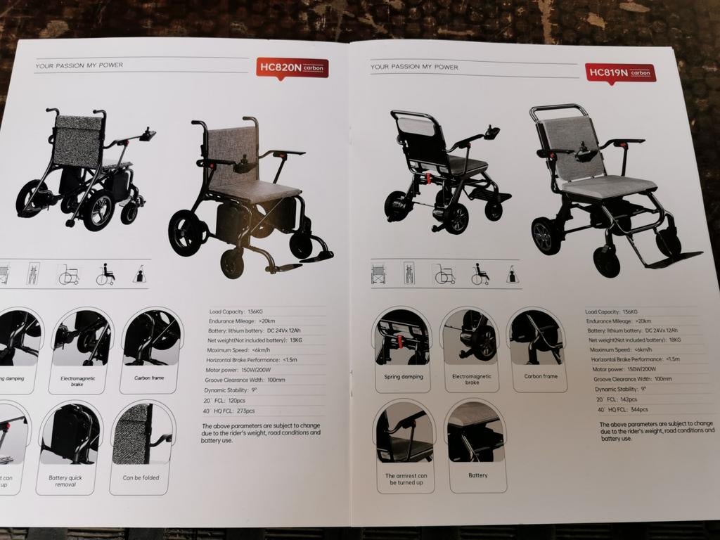 Ultralichte carbon frame rolstoel elektrische rolwagen, Ophalen of Verzenden, Inklapbaar, Nieuw, Elektrische rolstoel