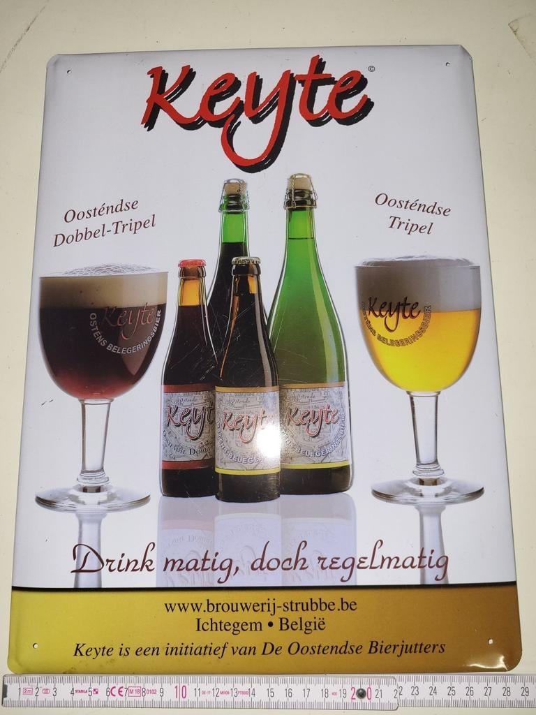 Metalen reclamebord bier Keyte 40x30cm, Ophalen of Verzenden, Zo goed als nieuw