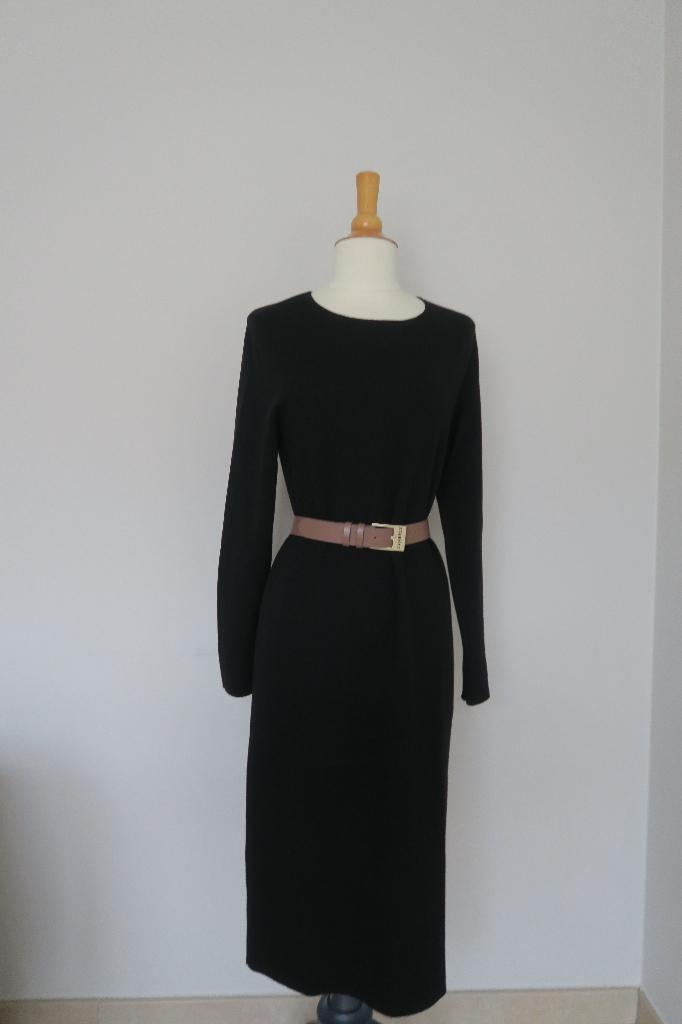 Zwarte wollen jurk - Xandres - XS, Kleding | Dames, Jurken, Zwart, Ophalen of Verzenden, Zo goed als nieuw, Maat 34 (XS) of kleiner