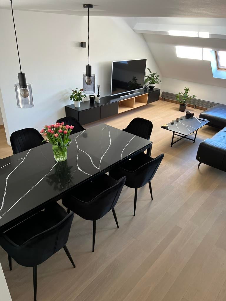 Eettafel Recor Nero Marquina marmer 240x100, Ophalen, Overige materialen, 100 tot 150 cm, Vijf personen of meer