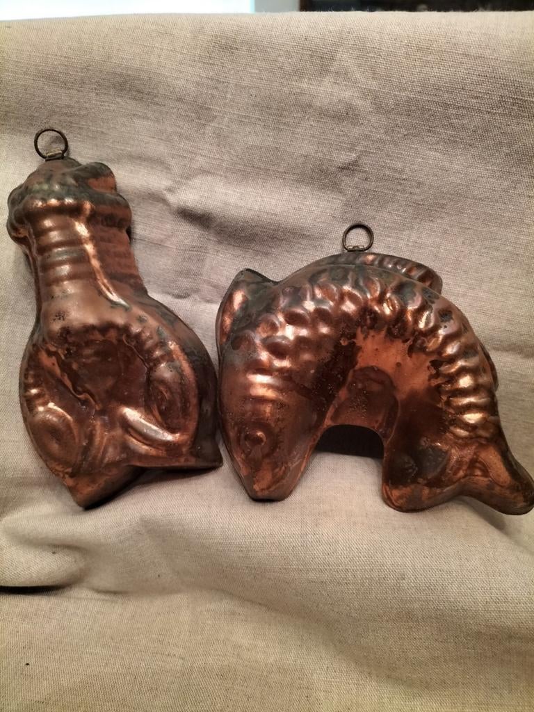 2 moules de cuisine anciens en cuivre, Enlèvement ou Envoi, Cuivre