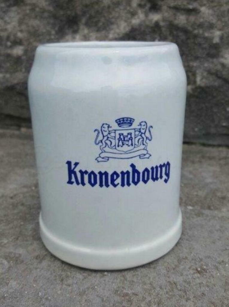 Lot de trois chopes à bière Kronenbourg, Collections, Marques de bière, Utilisé, Chope(s), Autres marques, Enlèvement ou Envoi