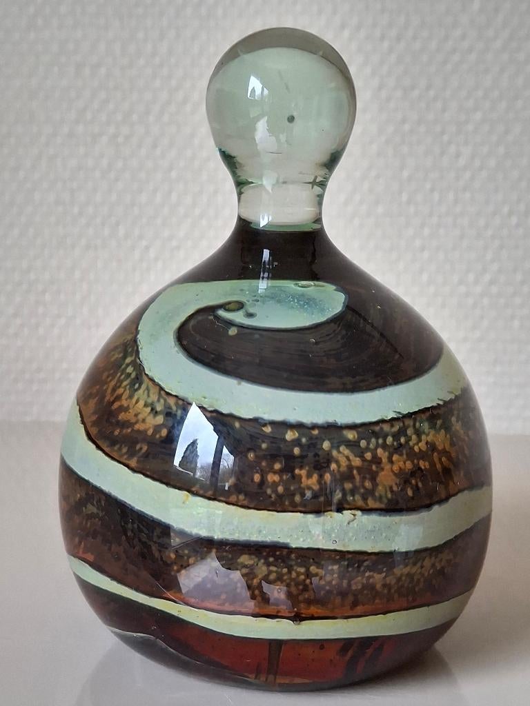 Vintage Mdina Glass Paperweight Earthtones (Malta jaren '70), Antiek en Kunst, Ophalen of Verzenden