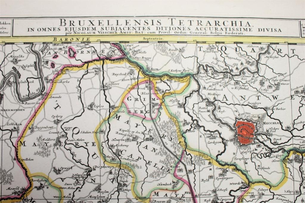 gravure, regio rond Brussel, 17de eeuw, Antiek en Kunst, Ophalen of Verzenden