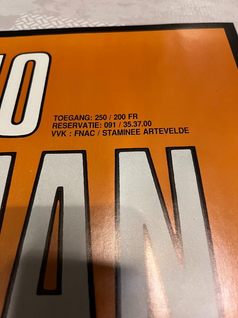 Vintage Poster Gino Herman - Gele Zaal, Deurposter of groter, Ophalen of Verzenden, Muziek, Rechthoekig Staand