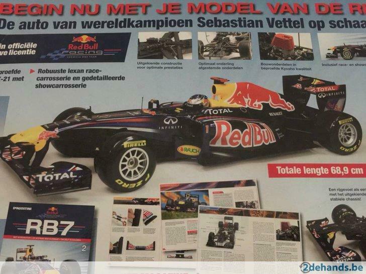Red bull 7 deagostini f1 racing schaal 1:7. Body gezocht, Utilisé, Voiture