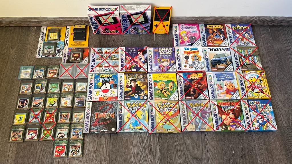 Nintendo Gameboy Color - 36 Games, Games en Spelcomputers, Spelcomputers | Nintendo Game Boy, Ophalen of Verzenden, Gebruikt, Game Boy Color