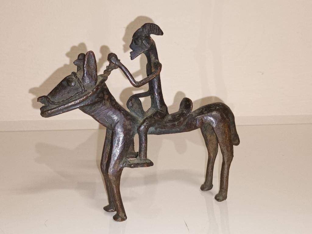 Bronzen Dogon ruiter, Ophalen of Verzenden