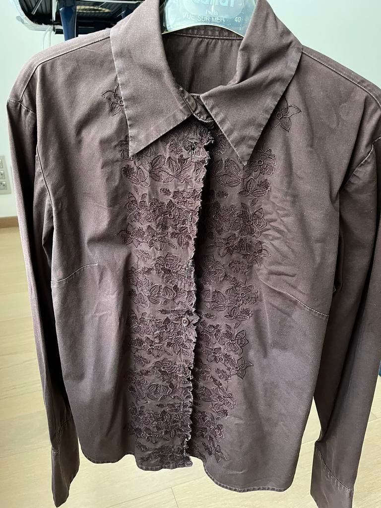 Blouse Vue sur mer (bruin), Kleding | Dames, Ophalen of Verzenden, Gedragen, Maat 38/40 (M), Bruin