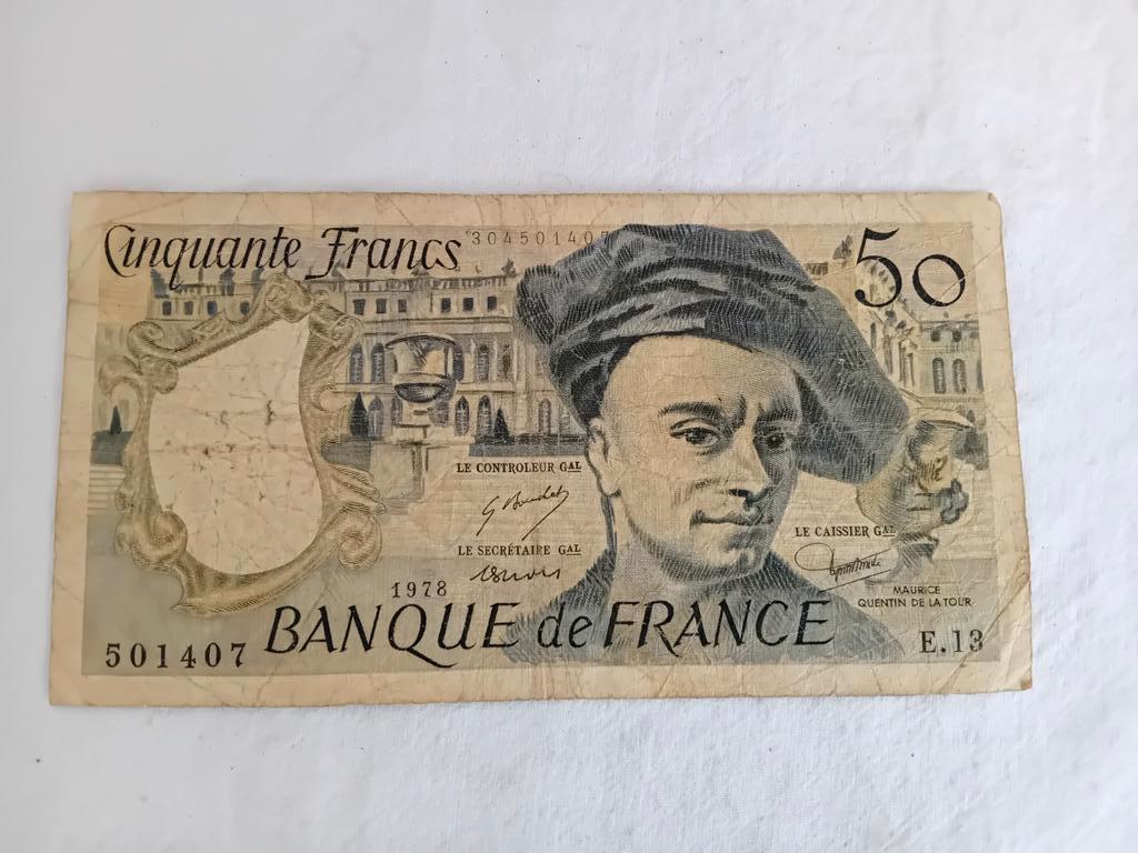 Bankbiljet 50 francs Français 1978, Ophalen of Verzenden, Los biljet