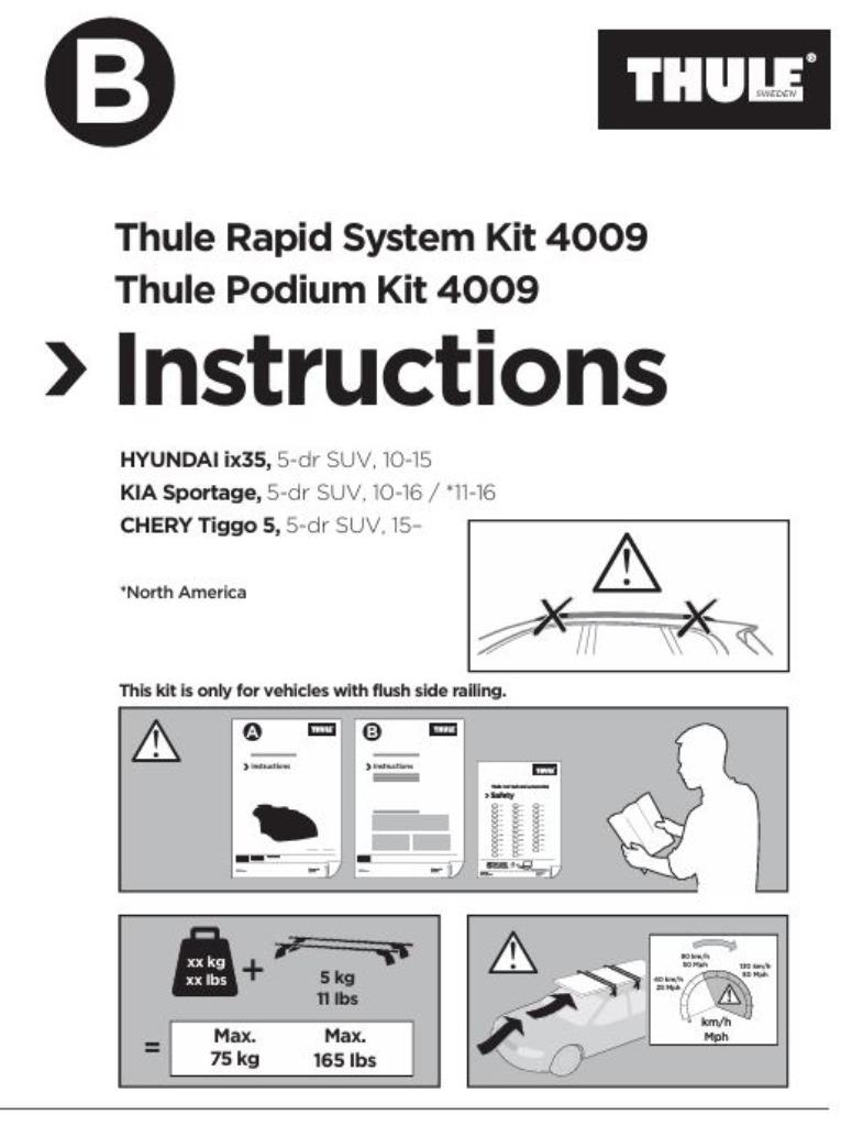 Thule barres de toit Kia Sportage Hyundai Ix 35 - 4009, Enlèvement, Utilisé