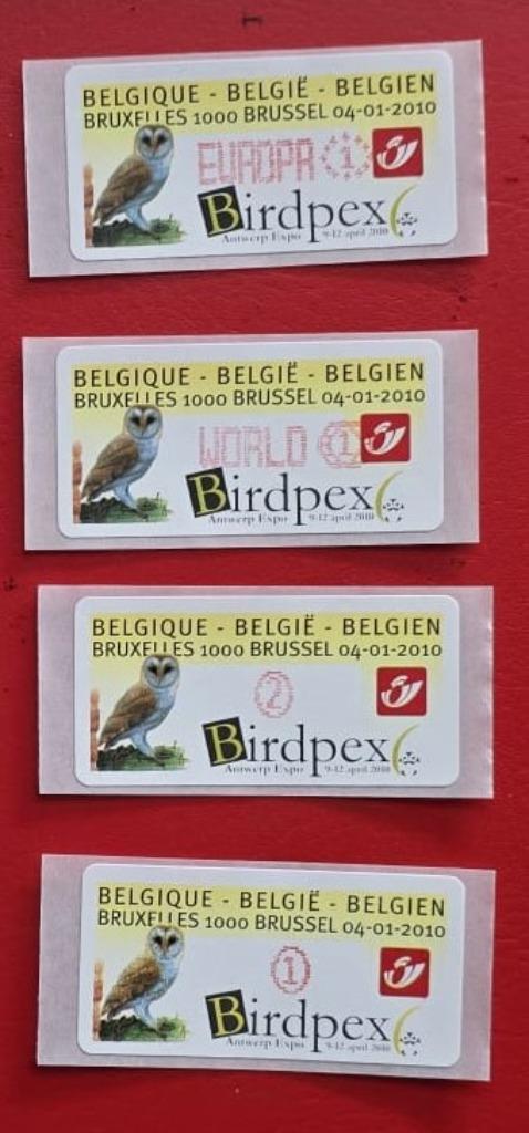 2010-01-04- ANDRE BUZIN - 4 TIMBRES AUTOCOLLANTS, Envoi, Europe