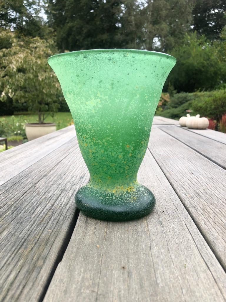 Vase en verre givré, Moins de 50 cm, Enlèvement ou Envoi, Comme neuf, Verre