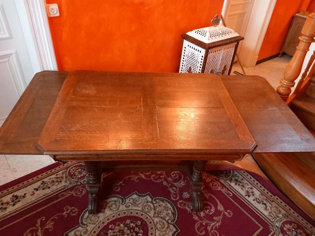 Table ancienne en chêne avec rallonge 1.2m ou 2.4m, Enlèvement
