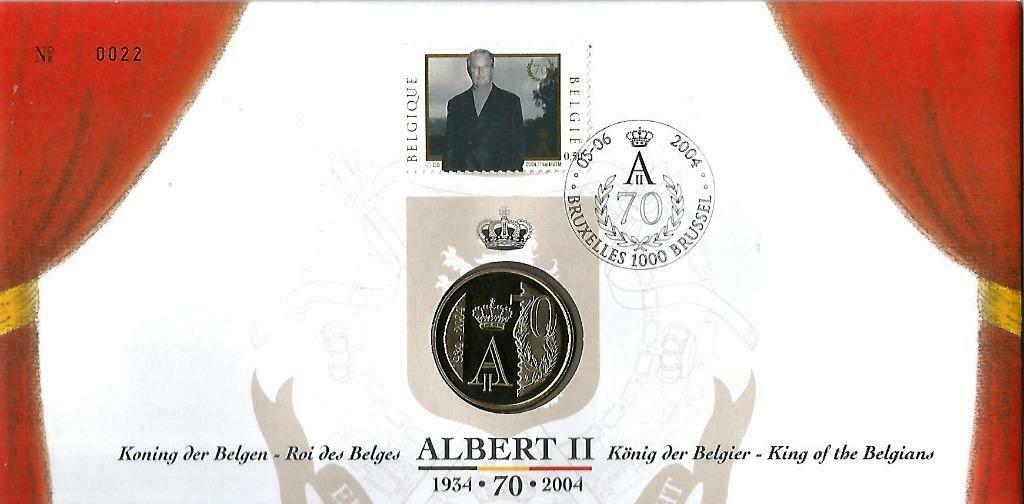 België 2004 - Numisletter OBP 3289 Koning Albert II 70 jaar, Enlèvement ou Envoi, Non oblitéré, Gomme originale, Maison royale