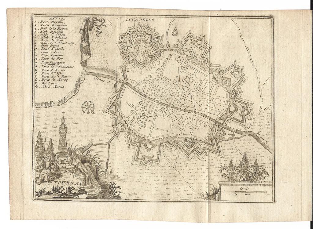 1769 - Tournai - plan de la ville, Verzenden