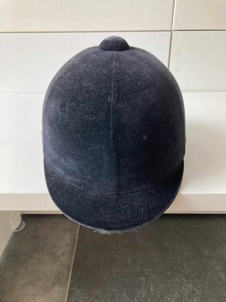 Paardrijhelm maat 55 zwarte velours - gratis, Ophalen, Gebruikt, Cap