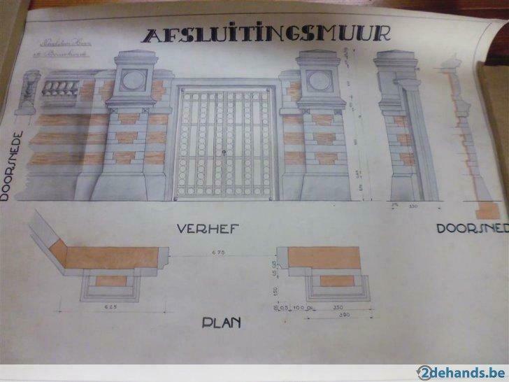 oude tekening afsluitingsmuur