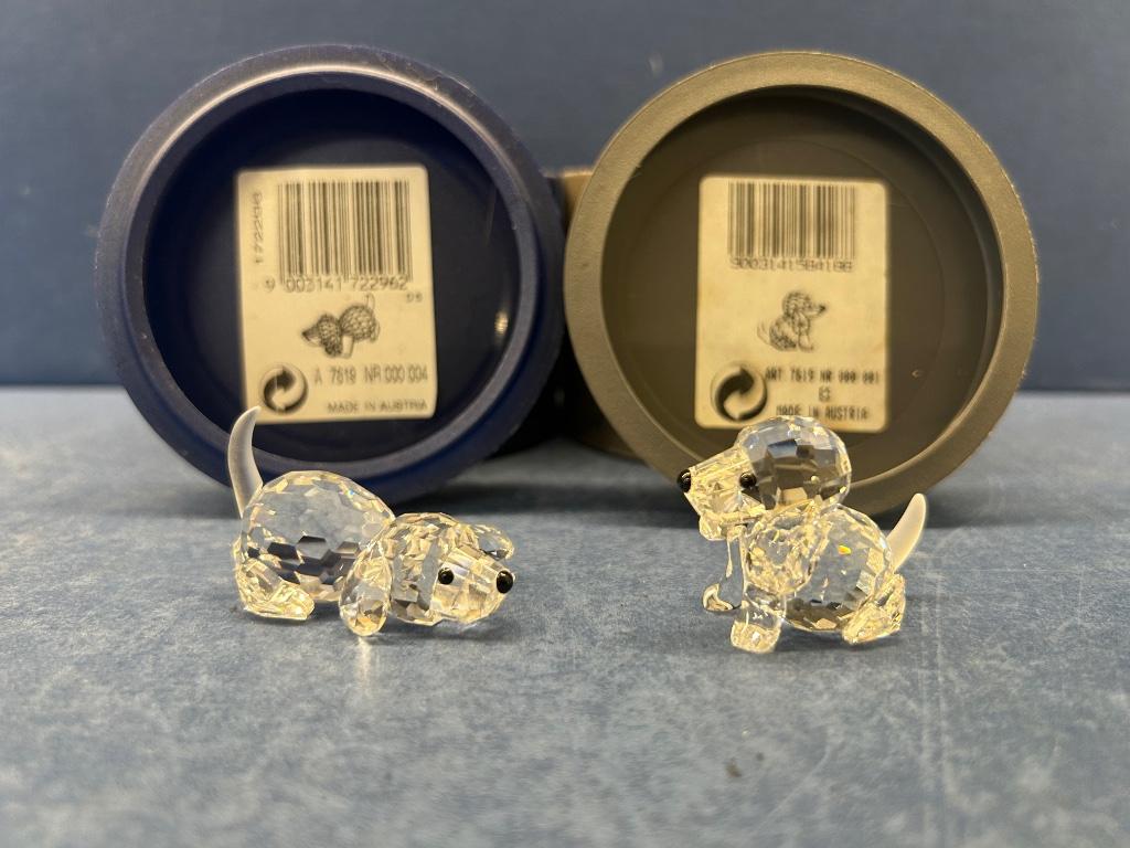 Swarovski Beagle (set van 2 stuks) liggend & zittend, Ophalen of Verzenden, Nieuw, Figuurtje