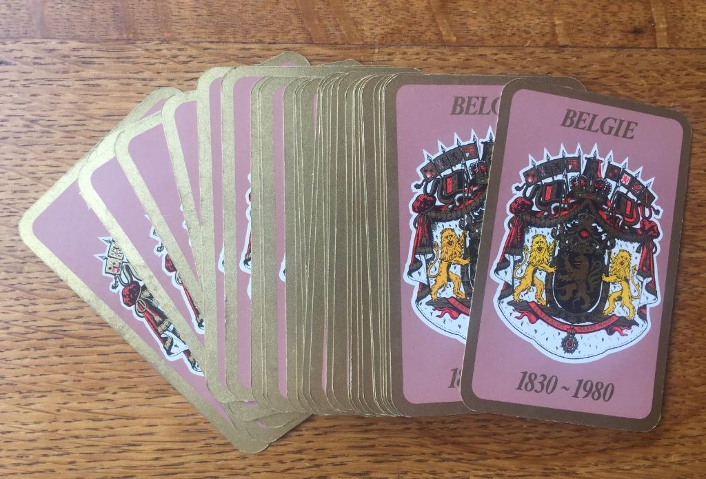 Lot de 32 cartes à jouer Belgique 150 ans existent 1980, Enlèvement ou Envoi, Comme neuf, Carte(s) à jouer