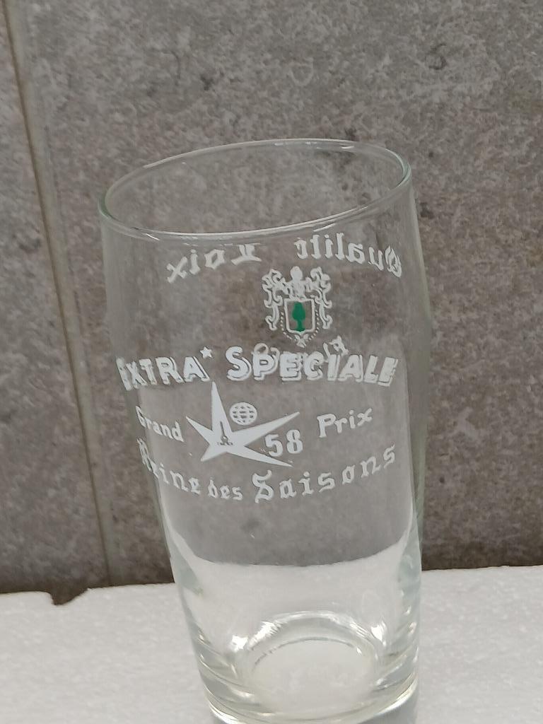 Oud glas uit de Brasserie LOIX in Flobecq. EXTRA SPECIAAL, Ophalen of Verzenden, Zo goed als nieuw, Glas of Glazen, Overige merken