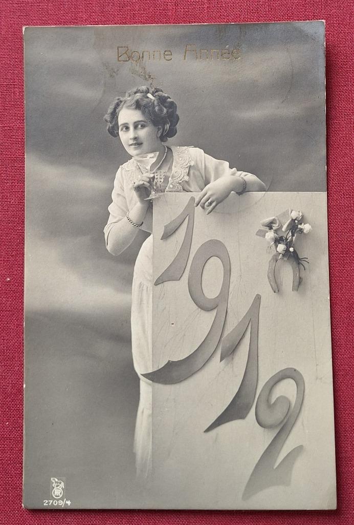 Carte Postale Bonne Année 1912, Enlèvement ou Envoi, Avant 1920, Affranchie, (Jour de) Fête