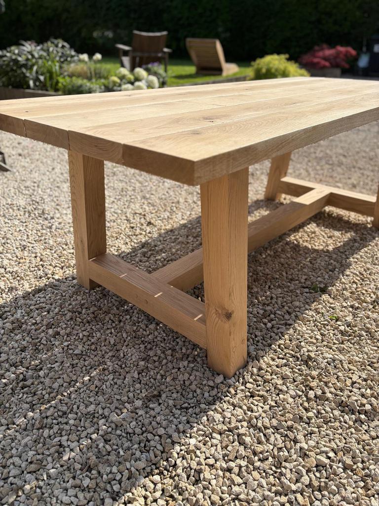 Table exterieur en chêne massif, Ophalen, Nieuw, Rechthoekig, Hout