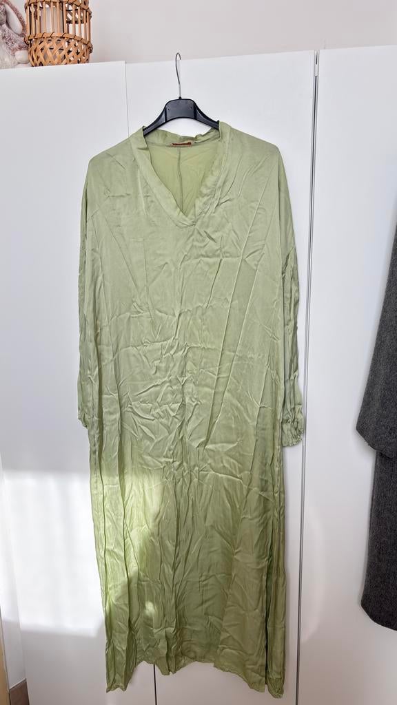 Robe d’été longue; vert pomme; taille unique, Ophalen of Verzenden, Zo goed als nieuw, Groen