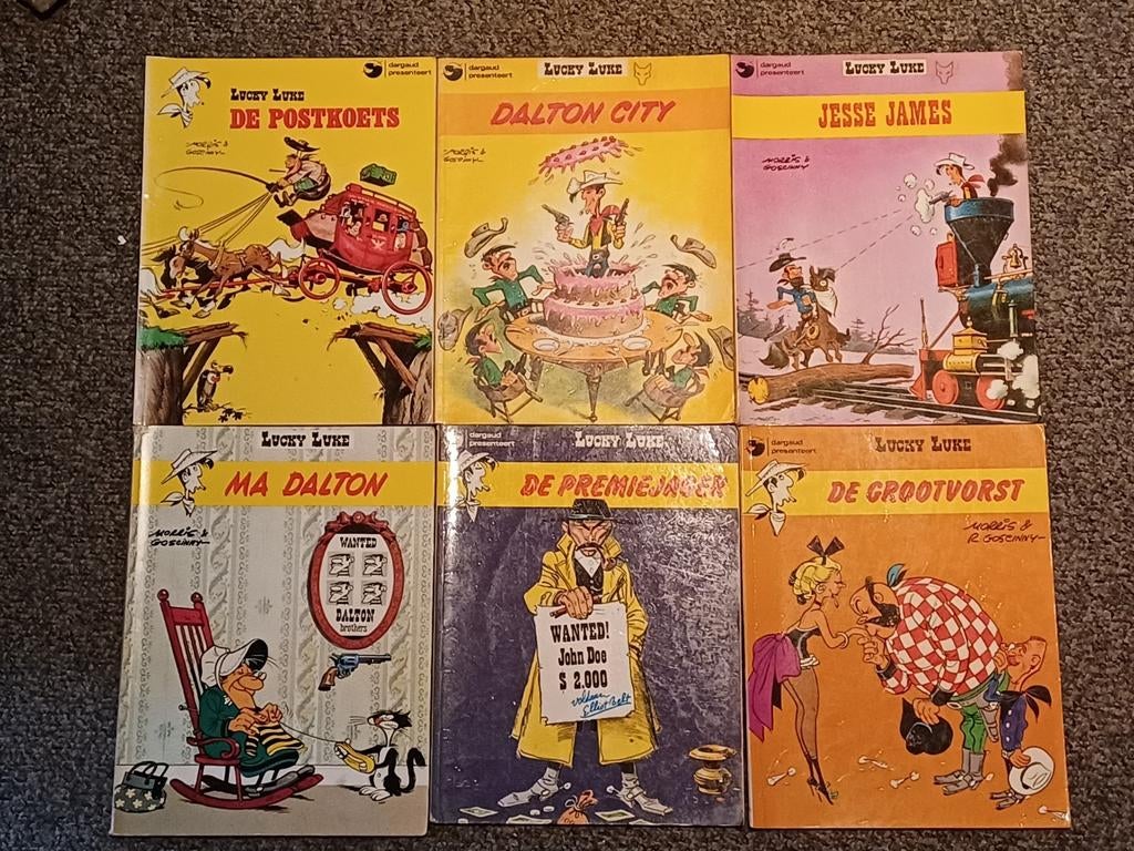 Groot lot strips Lucky Luke, Plusieurs BD, Enlèvement ou Envoi, Comme neuf, Morris / Goscinny
