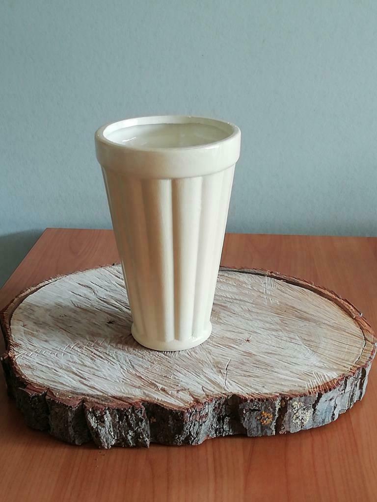 Pastelgele vaas / bloempot, Huis en Inrichting, Woonaccessoires | Vazen, Overige materialen, Gebruikt, Geel, Ophalen of Verzenden