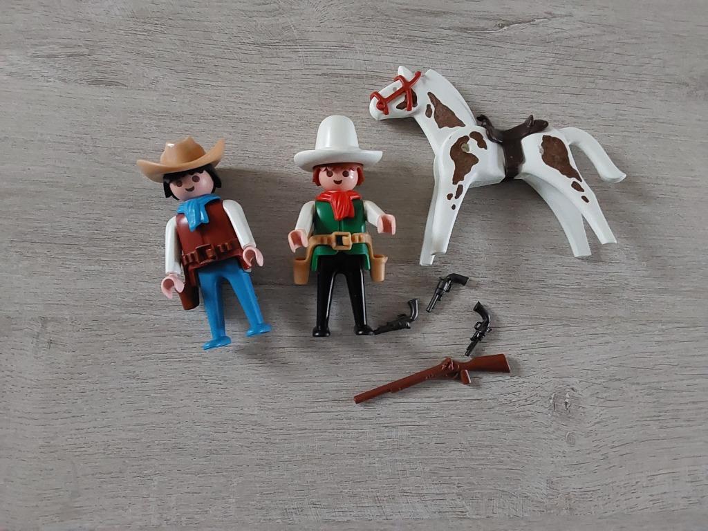 Playmobil twee cowboys met paard, Ophalen of Verzenden, Zo goed als nieuw