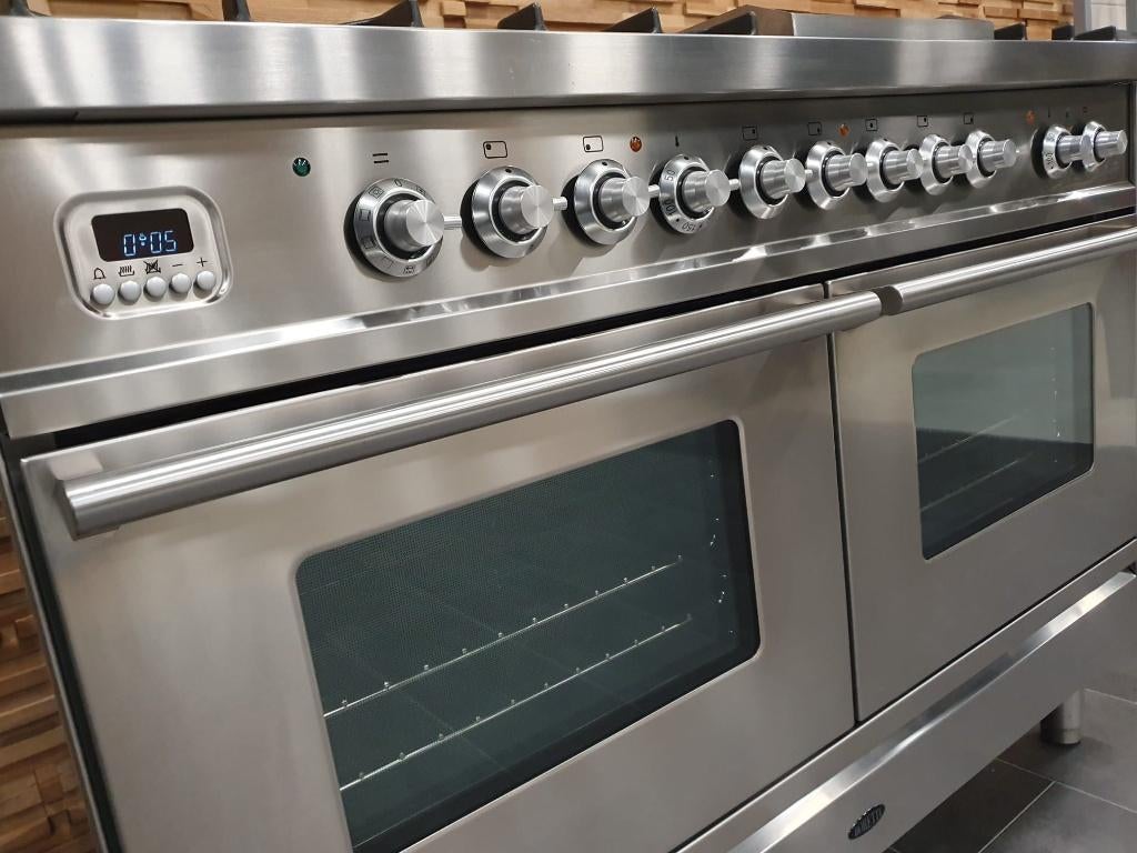 🔥 Réchaud Boretti de luxe 120cm en acier inoxydable 2 fours, Gaz, Classe énergétique A ou plus économe, Enlèvement ou Envoi, Comme neuf