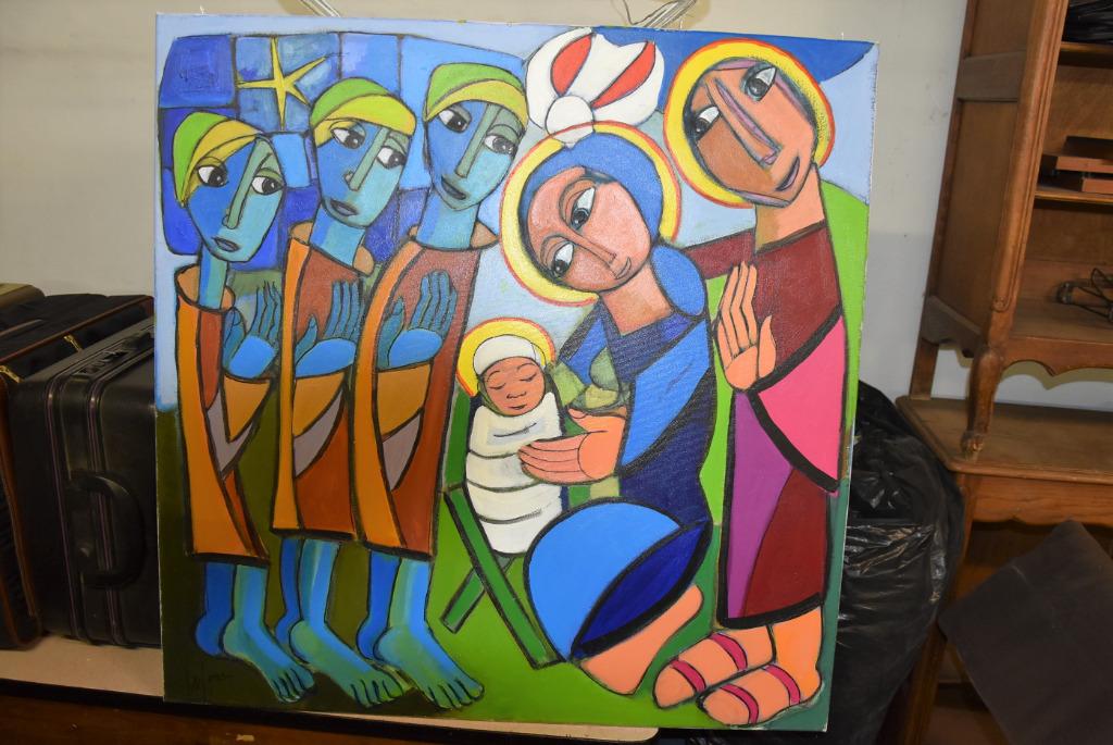 Wilfried Joye. Aanbidding der herders. Kerstmis., Antiek en Kunst, Ophalen