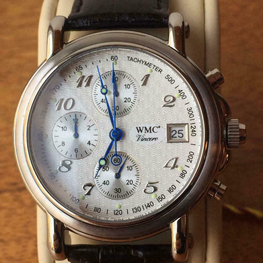 Montre-bracelet / chronographe suisse WMC Vincero, voir desc, Bijoux, Sacs & Beauté, Autres marques, Enlèvement ou Envoi, Cuir