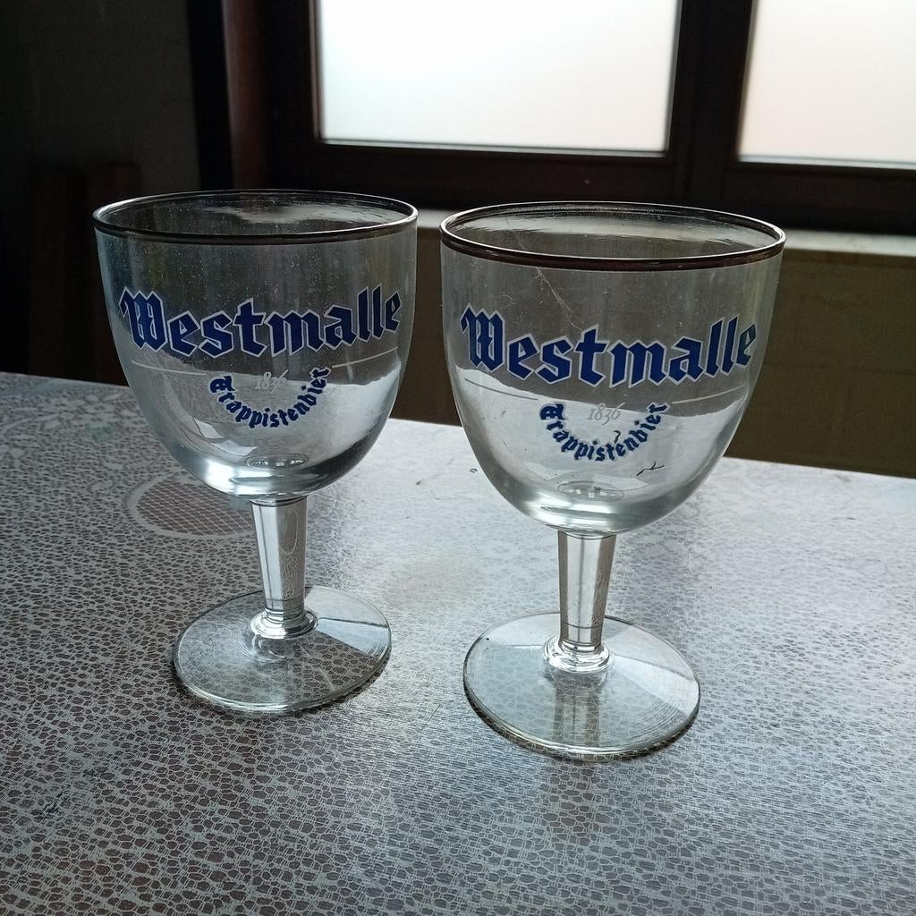 11 lettres bleues Westmalle en verre, Enlèvement ou Envoi, Comme neuf