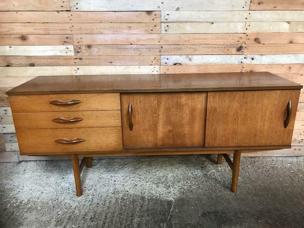 WAS €1900 NU €1500  jaren 60 Retro teak design dressoir, Huis en Inrichting, Kasten | Dressoirs, Gebruikt, Met deur(en), Verzenden