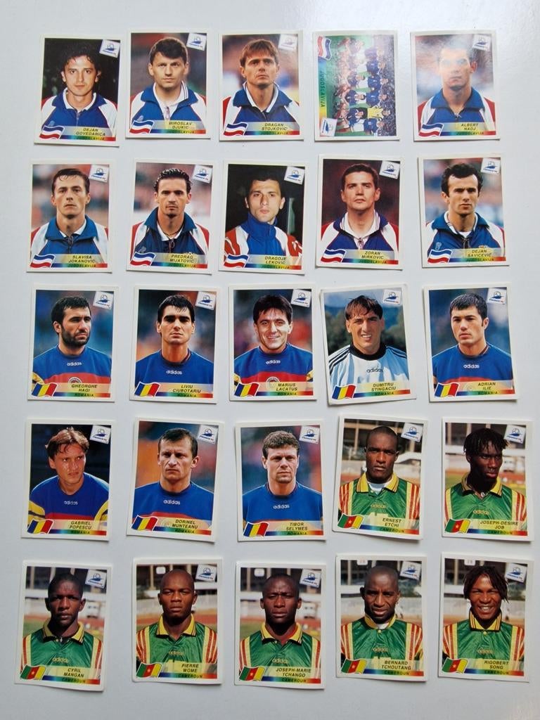25 autocollants panini France 98, Enlèvement ou Envoi
