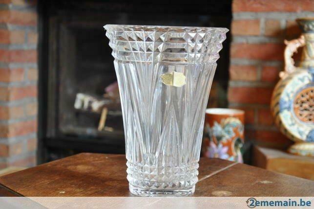 *vase cristal blanc val st Lambert, Antiek en Kunst