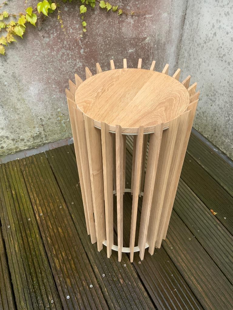 Bijzettafel, piédestal in massief eik, Ophalen of Verzenden, Nieuw