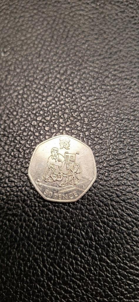 5#    Great - Britain 50  pence 2011 Boccia, Ophalen of Verzenden