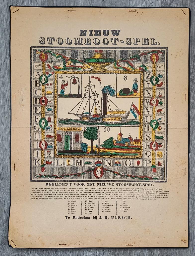 Antiek Boordspel Nieuw Stoomboot-spel - Zeldzaam, Ophalen of Verzenden