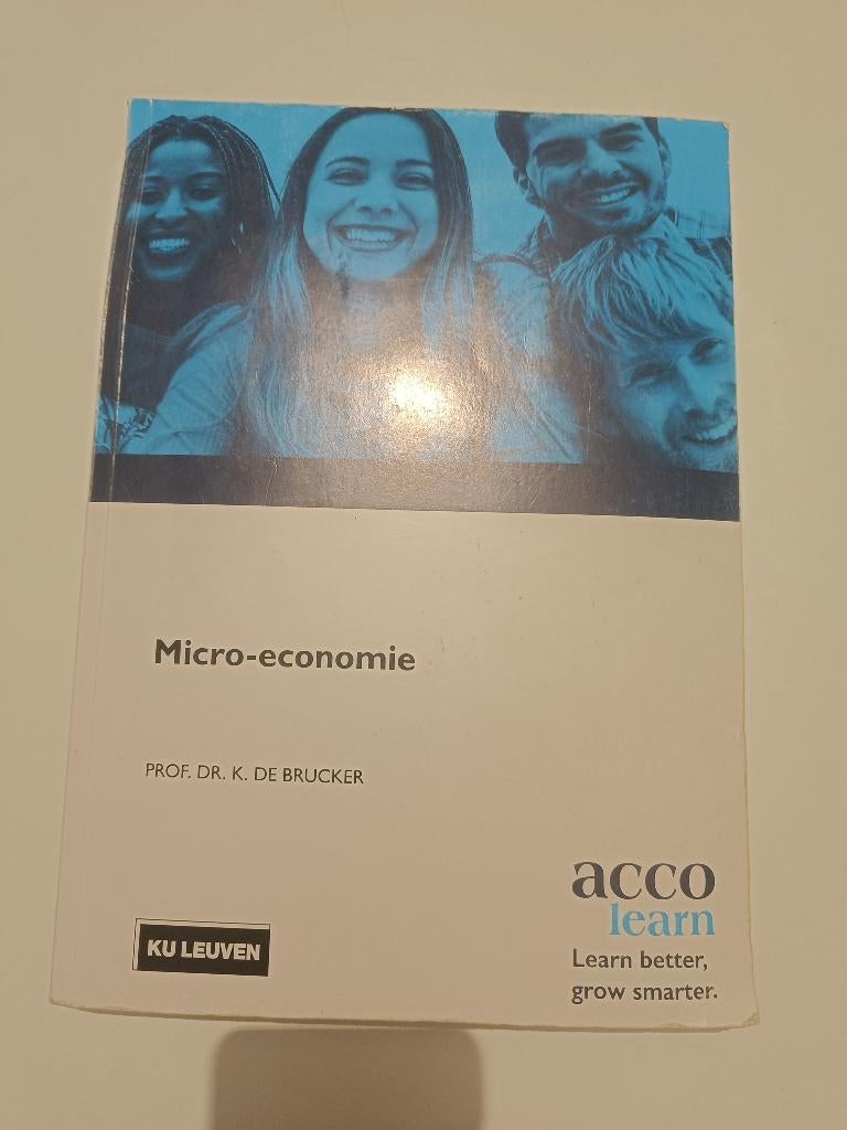 Syllabus Micro-economie k.de brucker, Boeken, Verzenden, Gelezen, Hoger Onderwijs, Acco