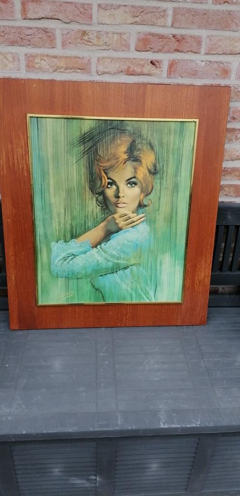 Mooie prent vrouw, Antiek en Kunst, Kunst | Schilderijen | Abstract, Ophalen